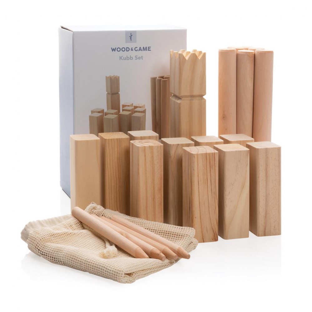 Wooden kubb set | Eco promotional gift